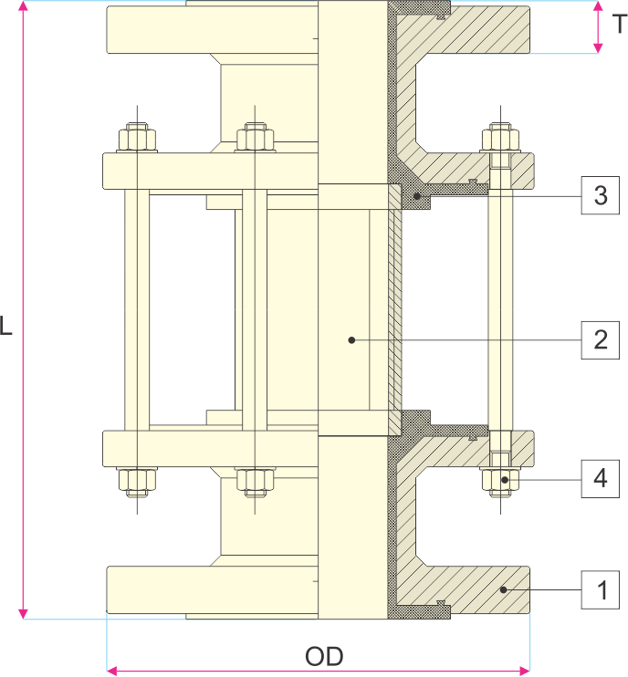 PFA/ FEP/ ETFE/ PVDF Lined Sight Glass